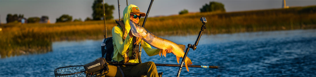 Kristine Fischer is fishing with her RAM Mounts visible