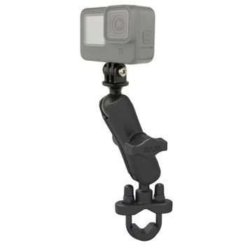 RAM-B-149Z-GOP1U:RAM-B-149Z-GOP1U_1:RAM U-Bolt Double Ball Mount with Action Camera Adapter - Medium