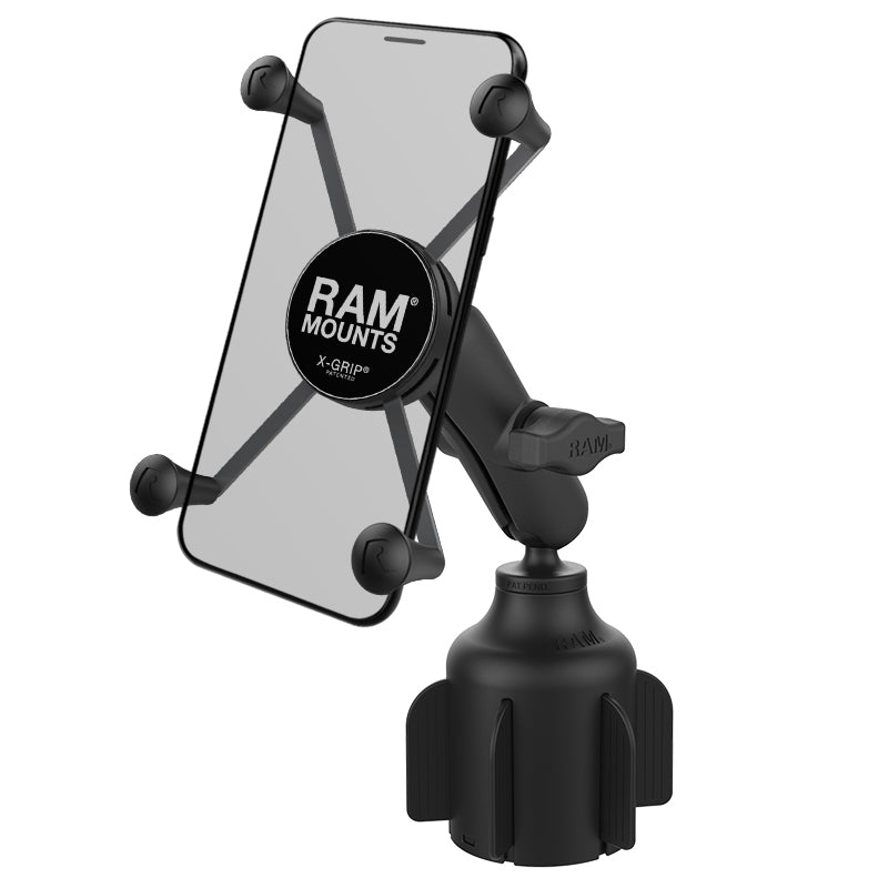 Ram Mounts RAP-B-299-4-UN10U Stubby Cup Holder Mount with Universal X-Grip Large Phone Holder