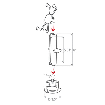 RAM® X-Grip® Large Phone Mount with Twist-Lock™ Suction Cup - Long