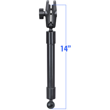 RAM® 14" PVC Pipe Extension with Ball Ends & Double Socket Arm
