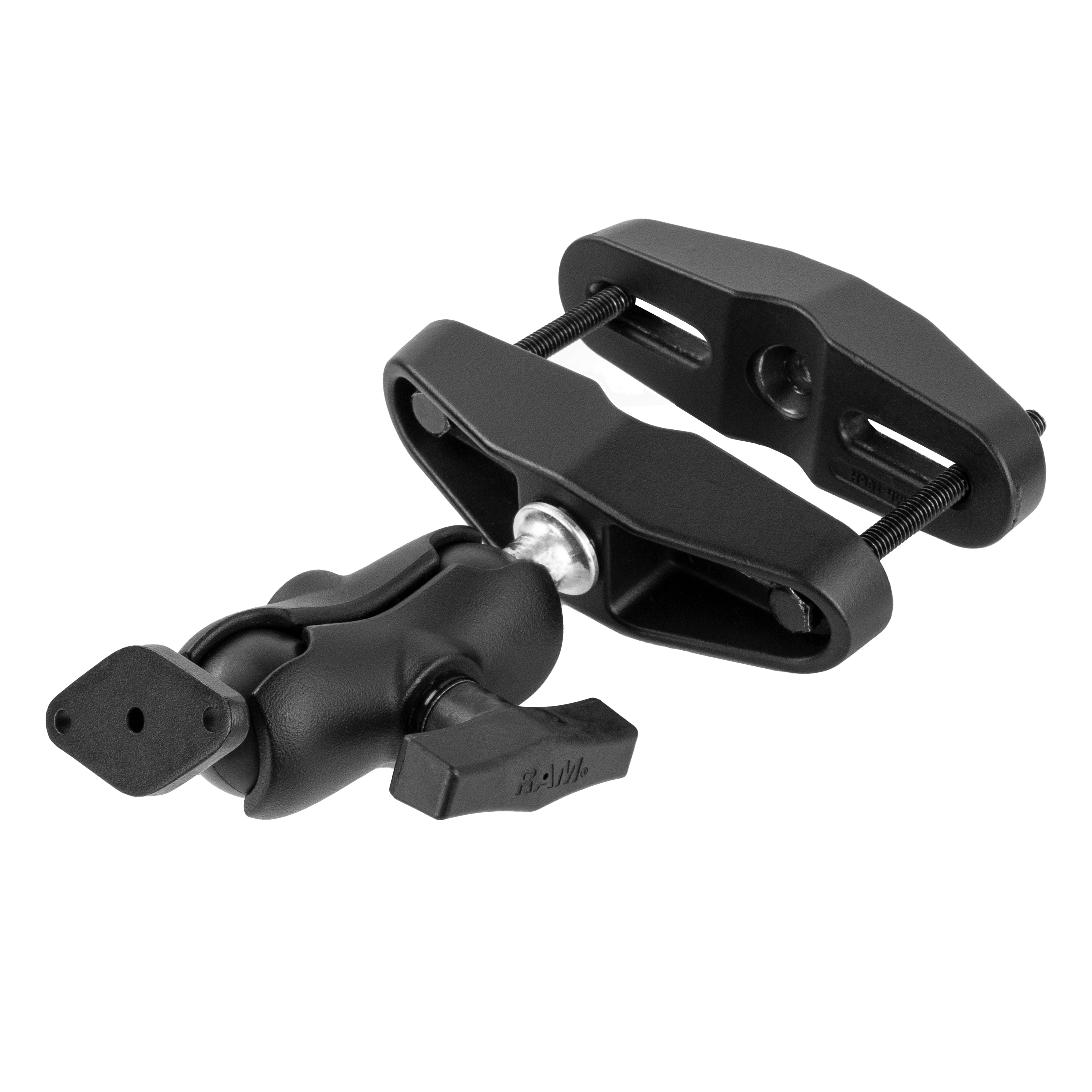 RAM® Universal Post Clamp Mount with Diamond Plate - C Size Short