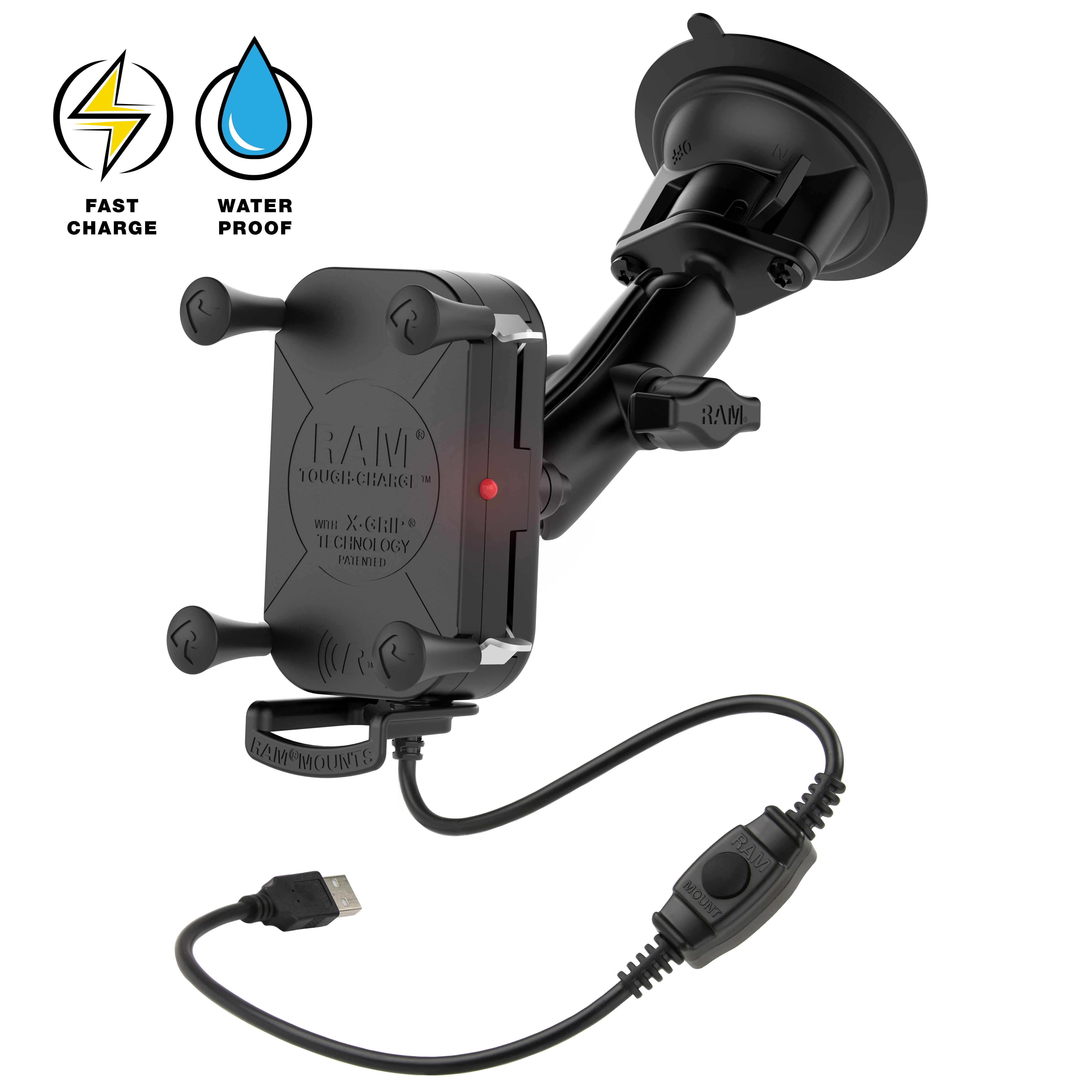 wireless charging ram car phone mount