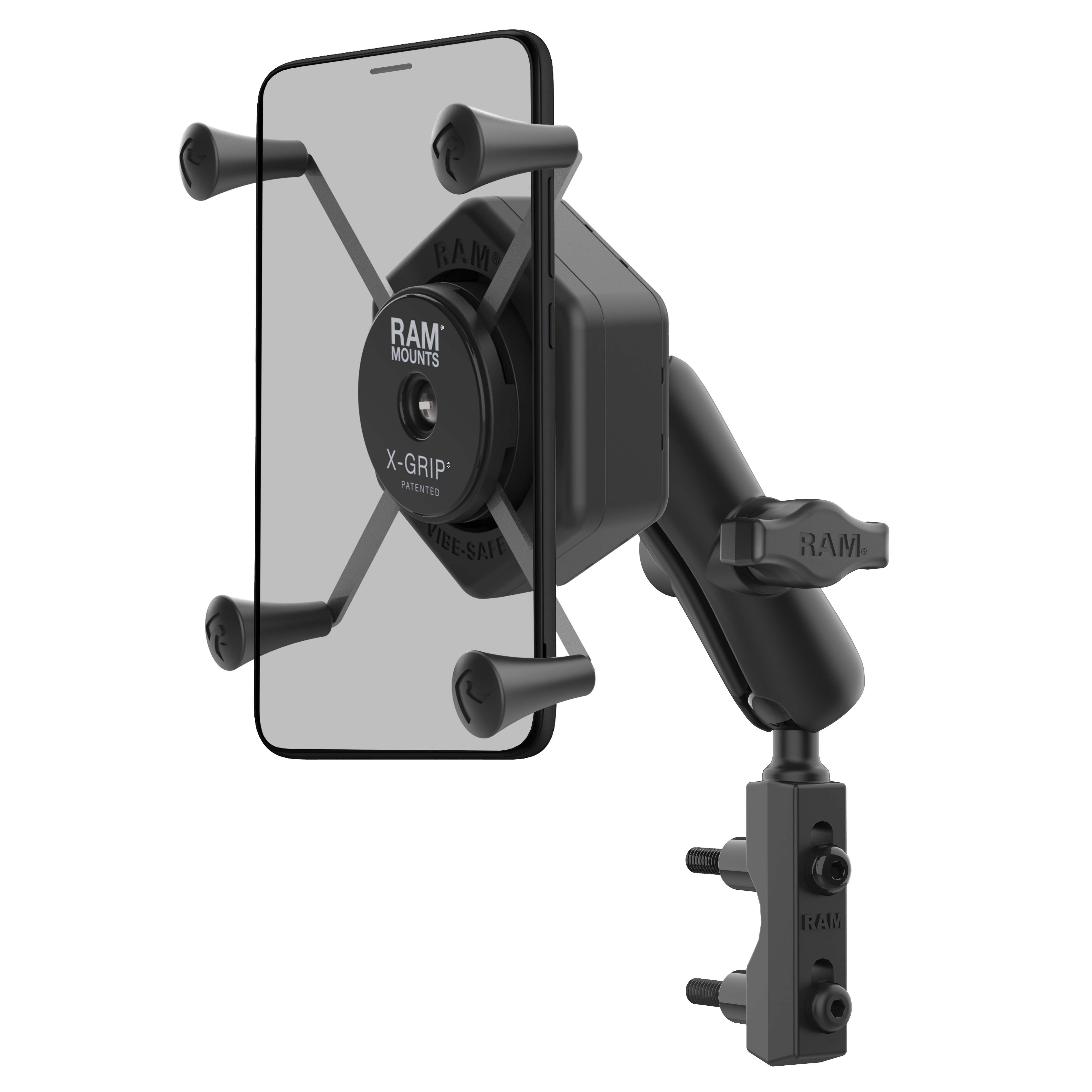 en 挟霧 銀嶺 RAM® X-Grip® Large Phone Mount with Vibe-Safe™ & Reservoir Base