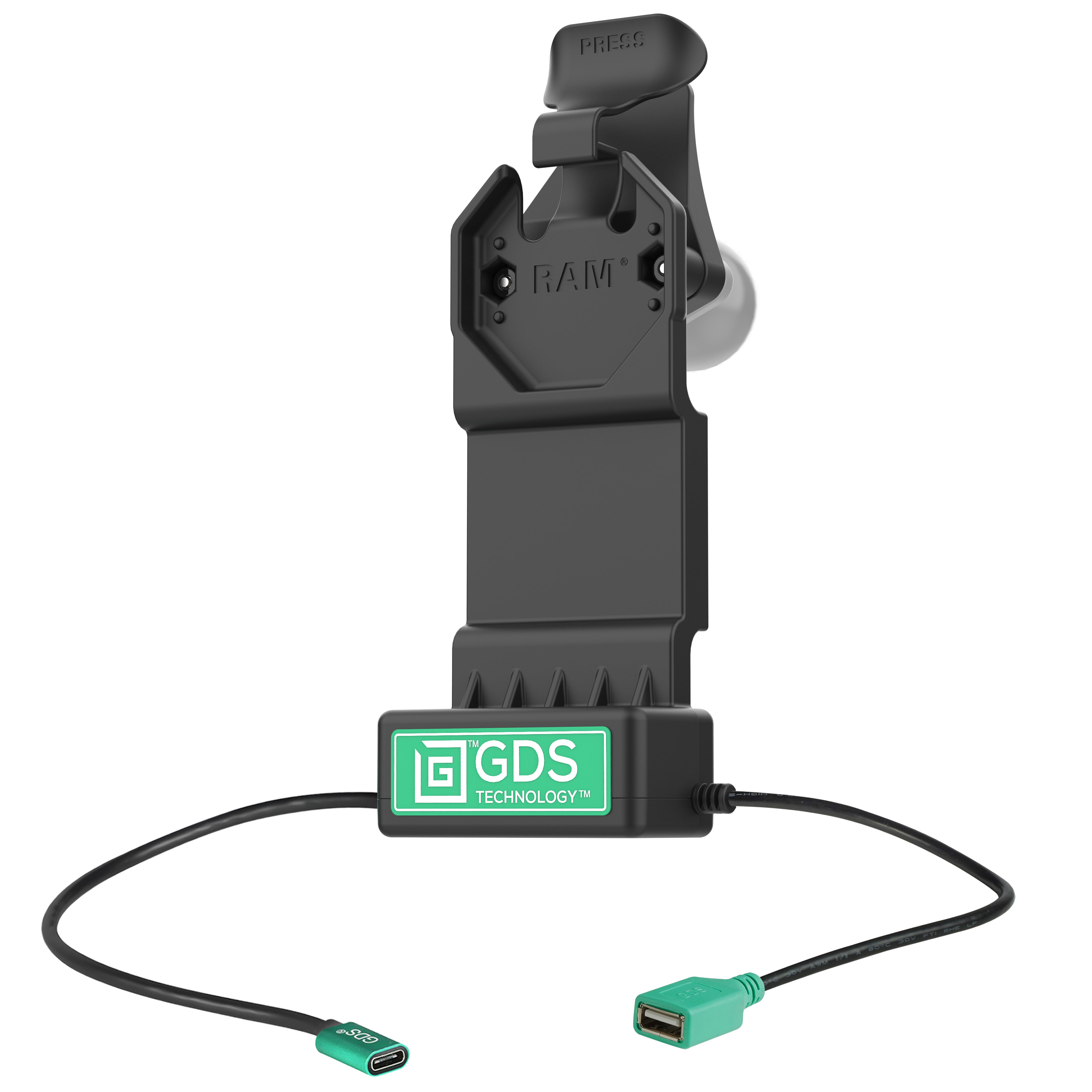 GDS® Uni-Conn™ Dock + Single USB-A with Release Lever – RAM Mounts