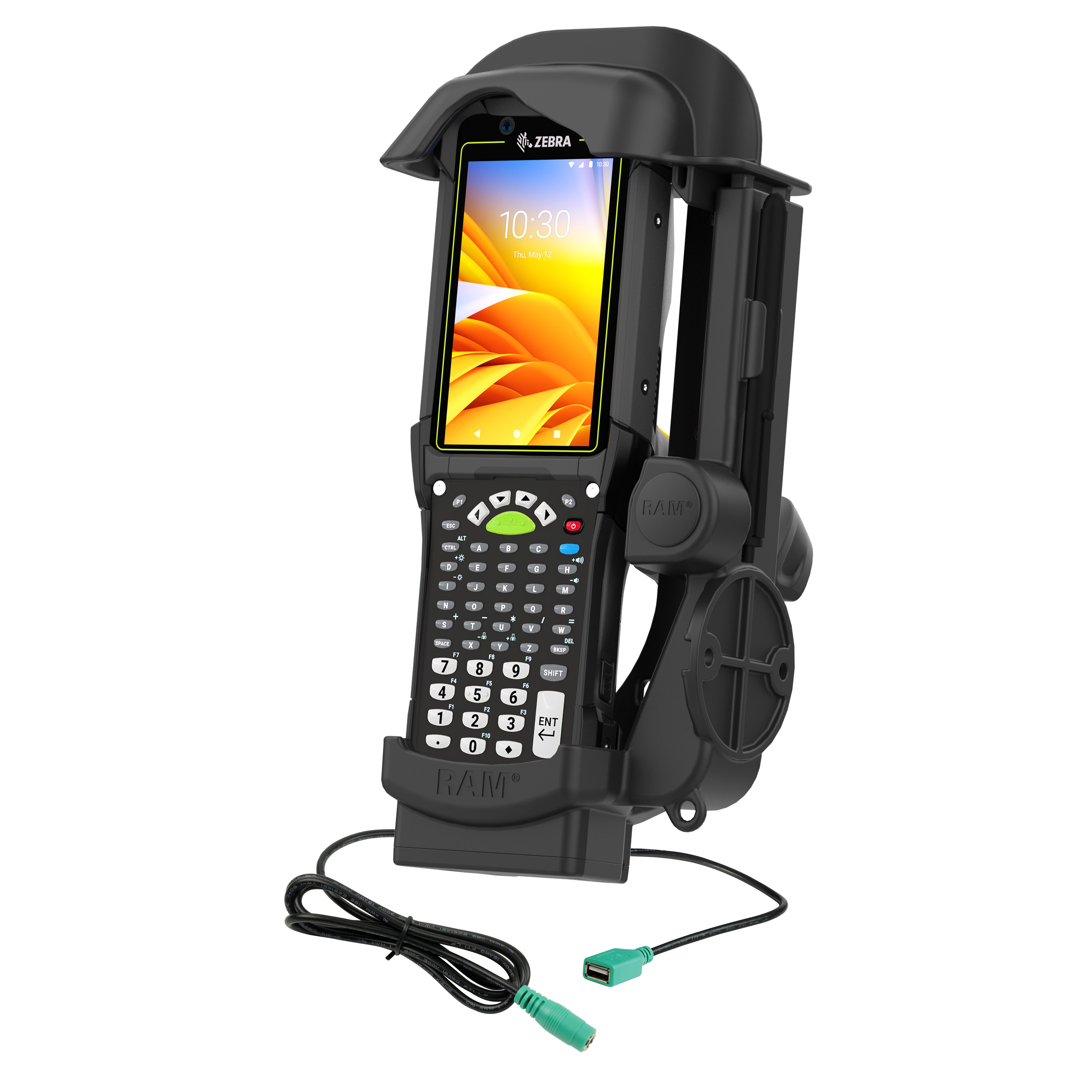 ロディオマシーン RAM® Powered Dock + Single USB-A for Zebra MC9400 & MC9300 – RAM