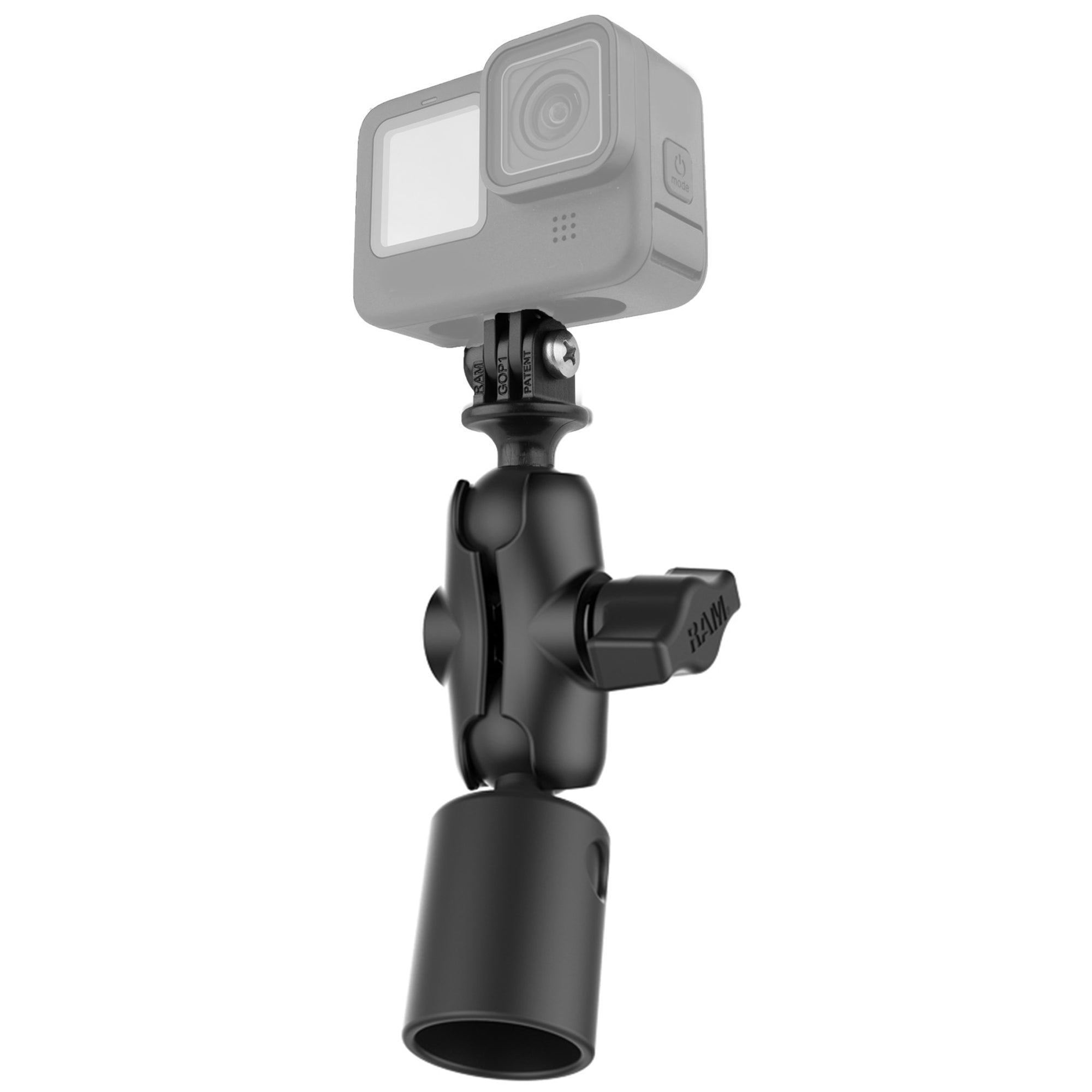 G-RAP Ｂ.O.M RAM® PVC Pipe Socket Mount with Universal Action Camera Adapter