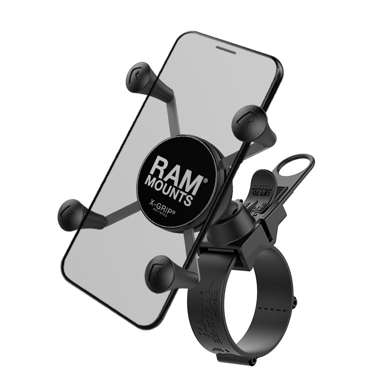 RAM® X-Grip® Phone Mount with RAM® EZ-Strap™ Rail Mount – RAM Mounts