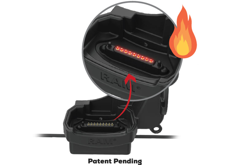 Feature image showing heated pogo pin dock feature for the Zebra MC9400/MC9300
