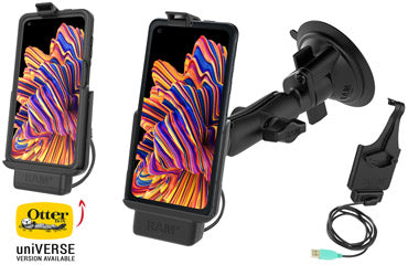 RAM® EZ-Roll'r™ Samsung Galaxy XCover Pro Mounts in an OtterBox uniVERSE case | RAM® Mounts