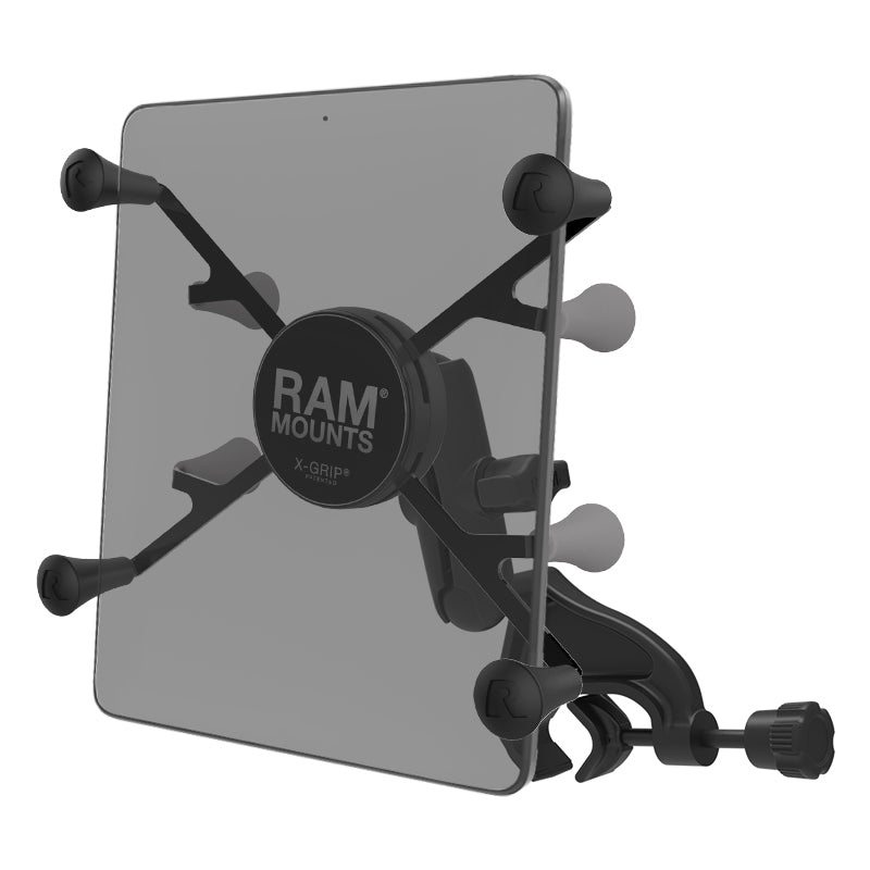 RAM® X-Grip® Mount with Yoke Clamp Base for 7-8 Tablets – RAM Mounts