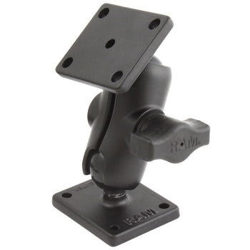 RAM® Drill-Down Double Ball Mount with Rectangle AMPS Plates - Short