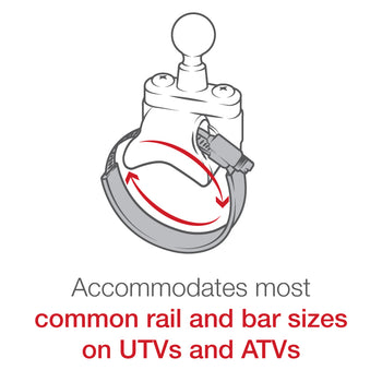 RAM® Finger-Grip™ Universal Mount with ATV/UTV Rail Base