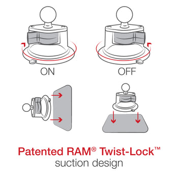 RAM® Twist-Lock™ Suction Cup for TomTom Rider 2 & Urban Rider - Medium