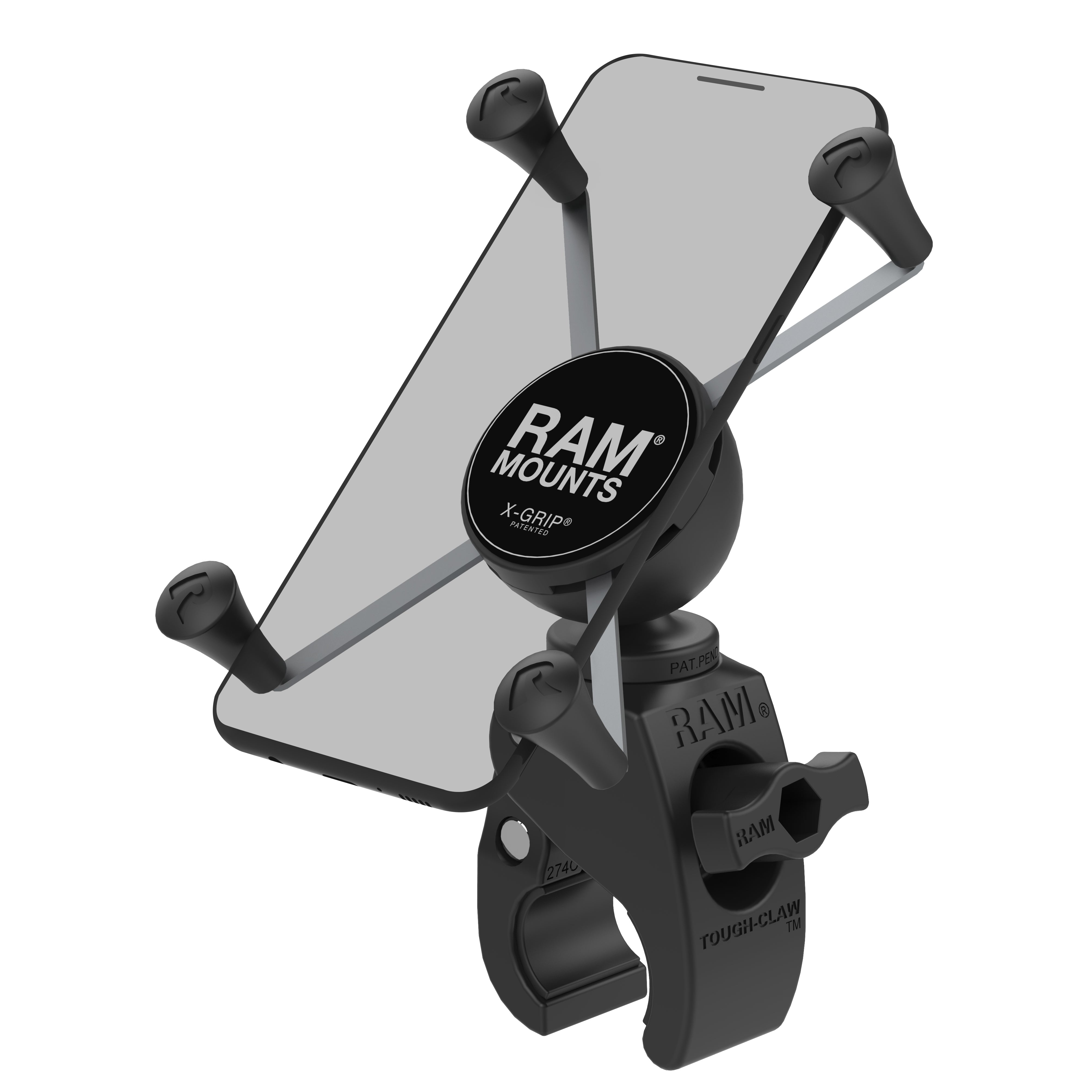Ram mounts Rail U-Bolt Mount X-Grip 5´´ Phablets Black