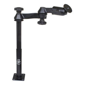 RAM® Tele-Pole™ with 12" & 9" Poles, Double Swing Arms & Round Plate