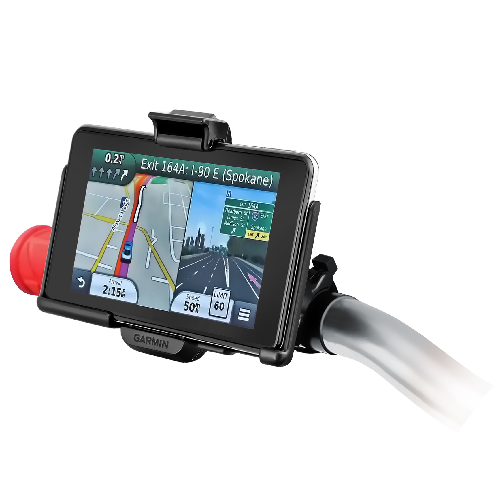 Ramtech - Soporte ajustable para manillar GPS para bicicleta, compatible  con Garmin Nuvi 57 57LM 57LMT 58 58LM 58LMT, BHMR