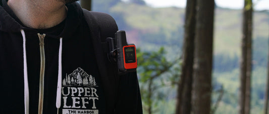 Garmin inReach Mini Mounted with RAM Backpack Clip and the Garmin Spine Clip Adapter