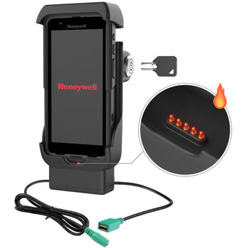 RAM® Locking Powered Dock + USB-A for Honeywell CT40/45/47 - Heated Pins