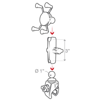 RAM<sup>®</sup> X-Grip<sup>®</sup> Phone Mount with RAM<sup>®</sup> Tough-Claw<sup>™</sup> Small Clamp Base - Medium