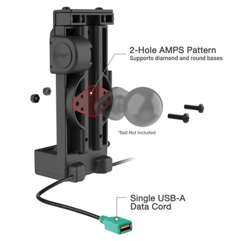 GDS® Uni-Conn™ Non-Locking Spring Loaded Power + Single USB-A Dock