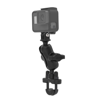 RAM® U-Bolt Double Ball Mount with Action Camera Adapter - Short