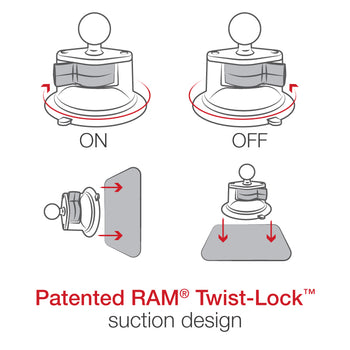 RAM<sup>®</sup> X-Grip<sup>®</sup> Large Tablet Mount with RAM<sup>®</sup> Twist-Lock<sup>™</sup> Suction Cup Base