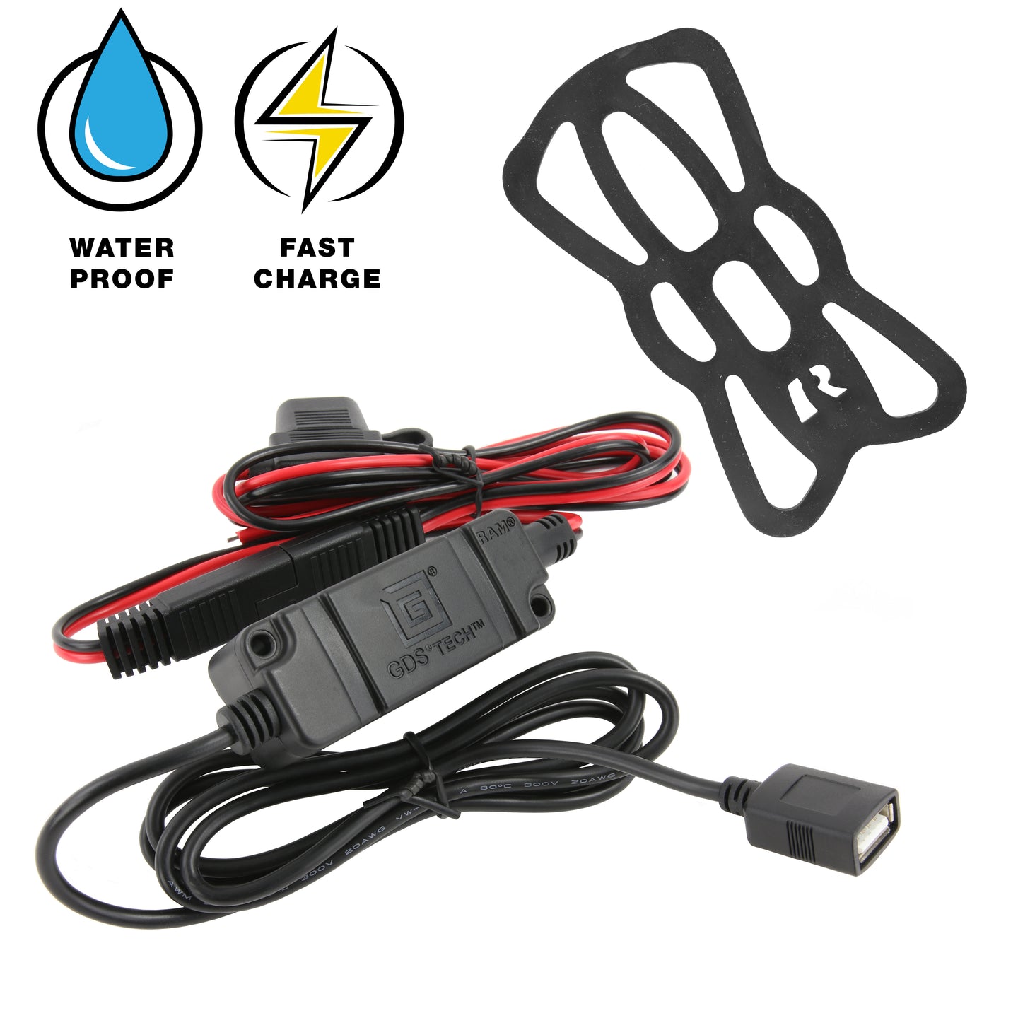 RAM® ToughCharge™ 15W Waterproof Wireless Charging Motorcycle Mount RAM Mounts