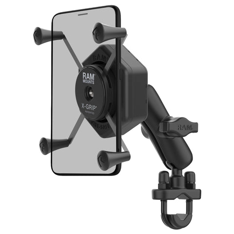 RAM® X-Grip® Large Phone Mount with Vibe-Safe™ & U-Bolt Base - Medium