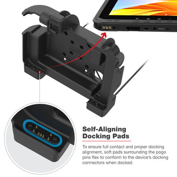 RAM® Power + Dual USB Locking Dock for Zebra ET6x - Heated Pins