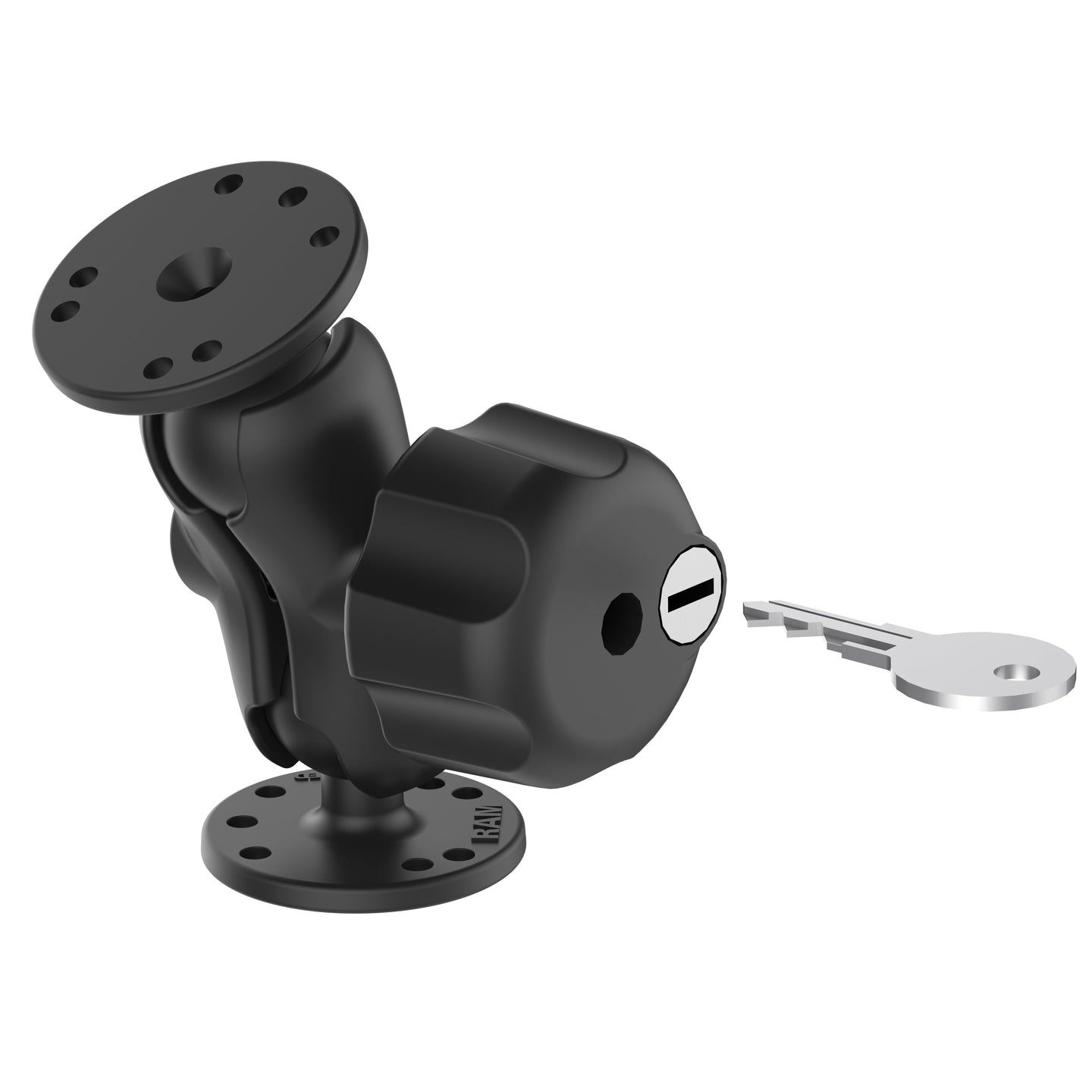 RAM® Double Ball Mount with Key Lock Knob - C Size Short – RAM Mounts