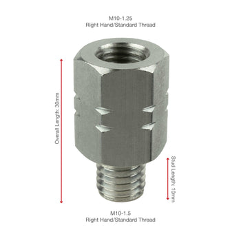 RAM® Female M10-1.25 to Male M10-1.5 Thread Adapter - 20mm Long