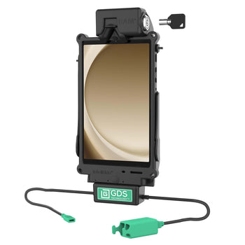 RAM-GDS-DOCKL-SAM80CD2U:RAM-GDS-DOCKL-SAM80CD2U_1:Locking GDS Tough-Dock™ + Dual USB-A for Samsung Tab A9 & A7 Lite 8.7"