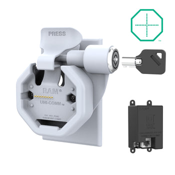 RAM-GDS-DOCKL-W5-U3-POEU-GRY:RAM-GDS-DOCKL-W5-U3-POEU-GRY_1:GDS Uni-Conn™ Powered Locking Snap-In Wall Dock with PoE - Gray