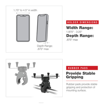 RAM® X-Grip® Large Phone Mount with Low-Profile Medium Tough-Claw™