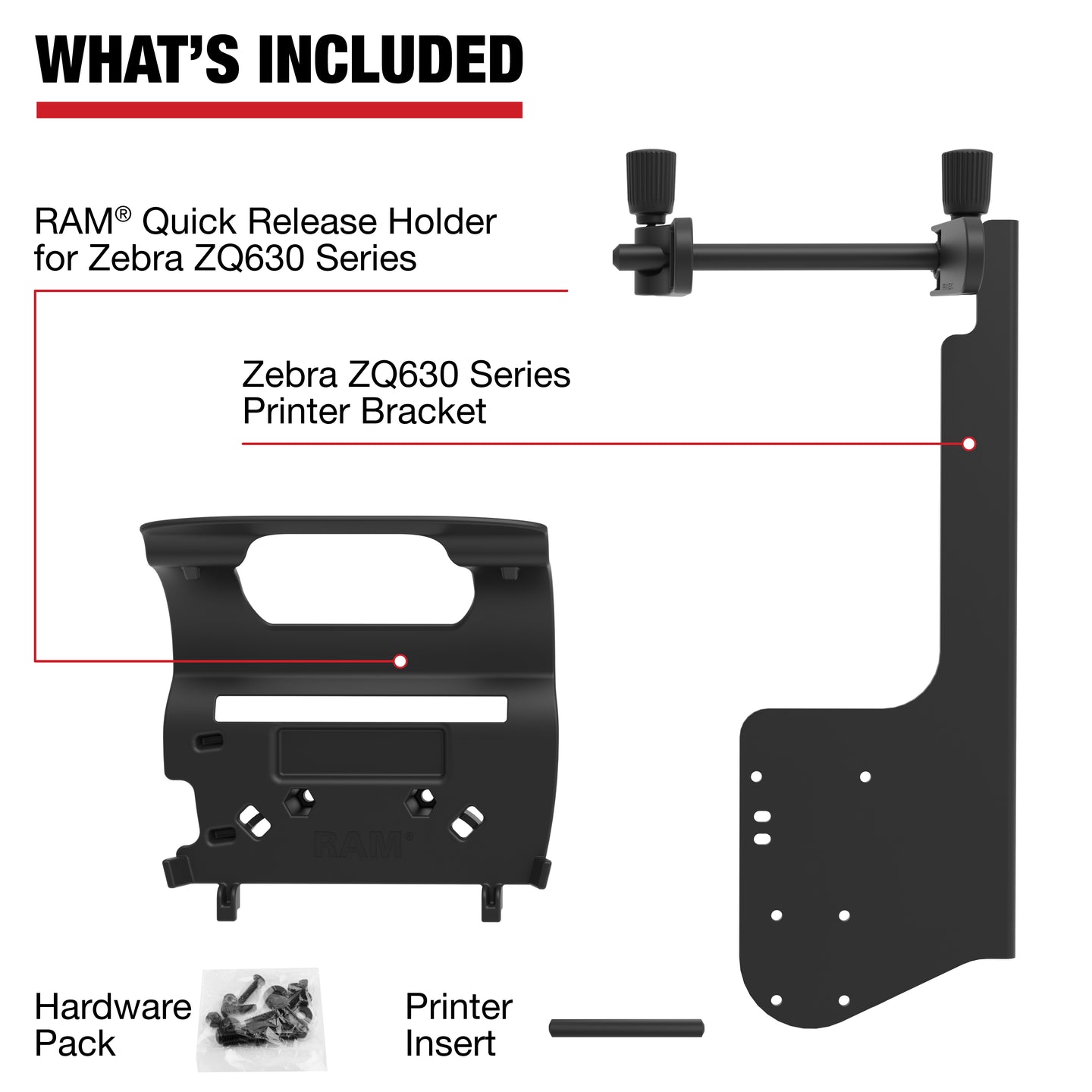 RAM® Printer Mount with Paper Feed for Zebra ZQ630 Series RAM Mounts