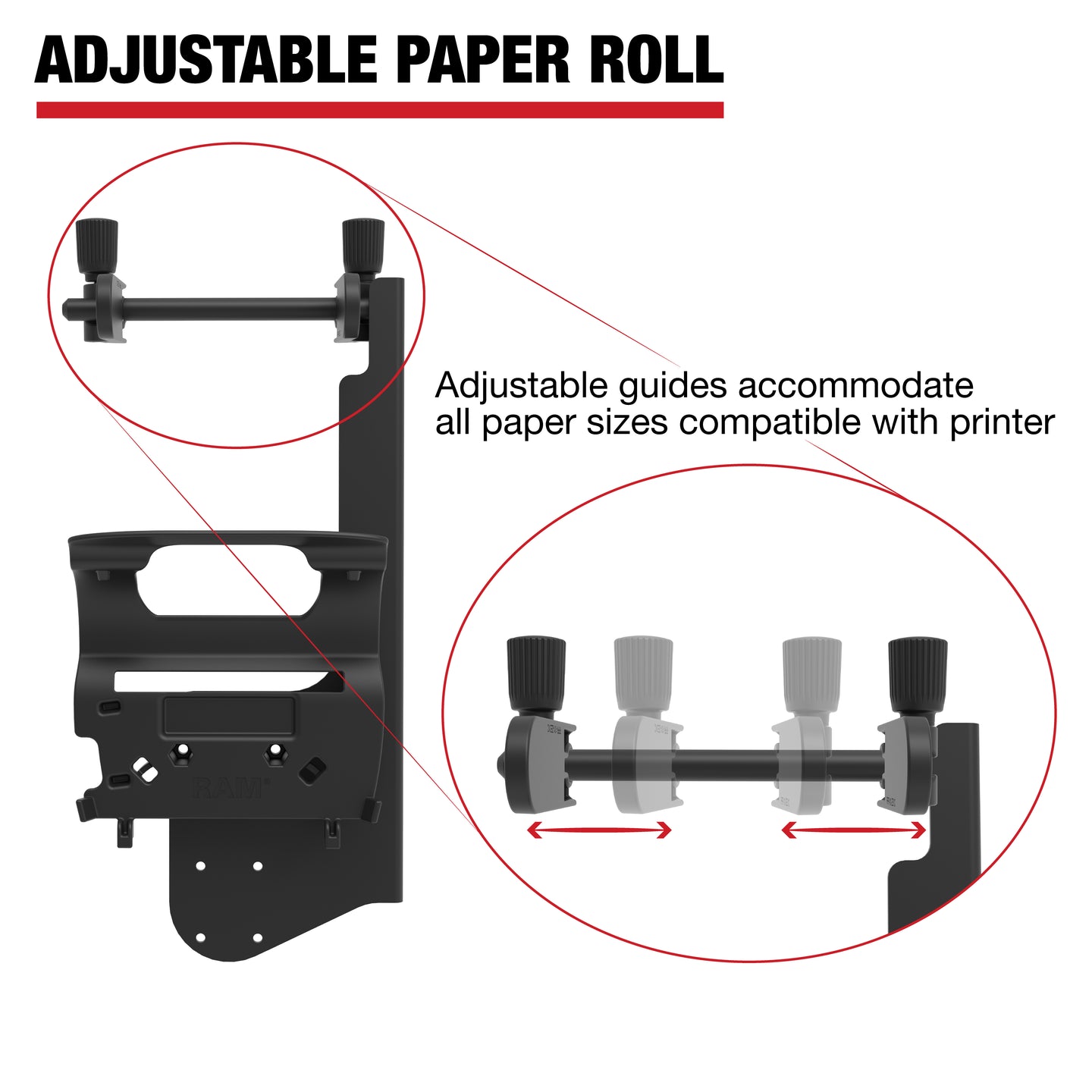 RAM® Printer Mount with Paper Feed for Zebra ZQ630 Series RAM Mounts