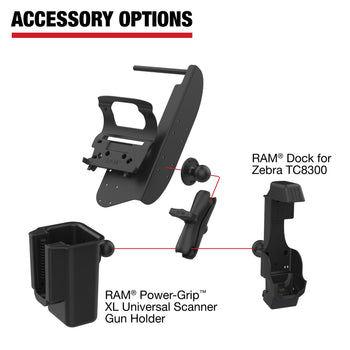 RAM® Printer Mount with Paper Feed for Zebra ZQ630 Series