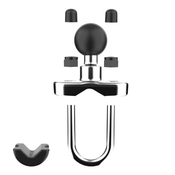 RAM® Chrome Handlebar U-Bolt Base for Rails 0.5" to 1" in Diameter