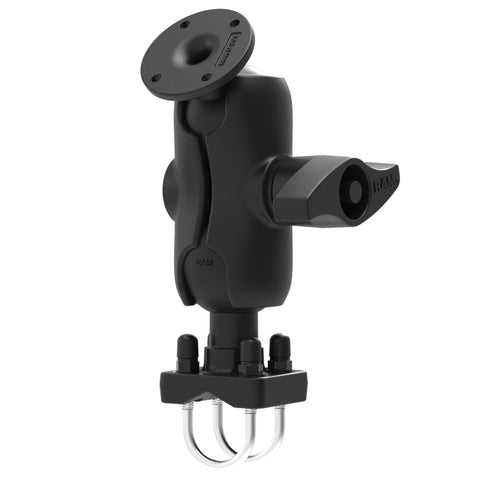 RAM® Double U-Bolt Rail Mount with Round AMPS Plate