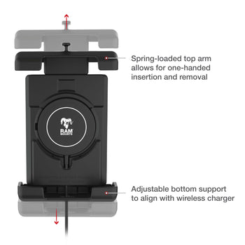 RAM® Quick-Grip™ Pro XL Suction Cup Mount with Qi2 15W Wireless Charger