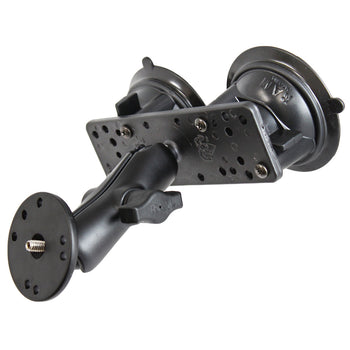 RAM® Twist-Lock™ Dual Suction Mount with 1/4"-20 Male Threaded Adapter
