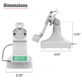 GDS® Uni-Conn™ Tilt & Swivel Dock with PoE + Data - Gray