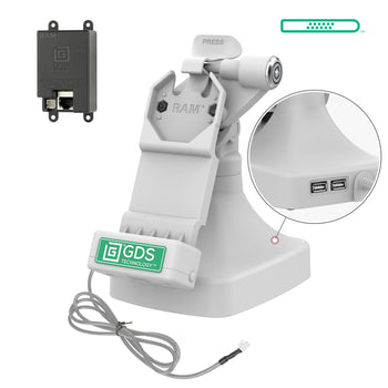 GDS® Uni-Conn™ Locking Tilt & Swivel Dock with PoE + Data - Gray