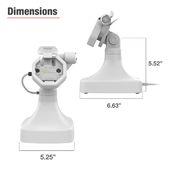 GDS® Uni-Conn™ Powered Locking Tilt & Swivel Dock with PoE + Data - Gray