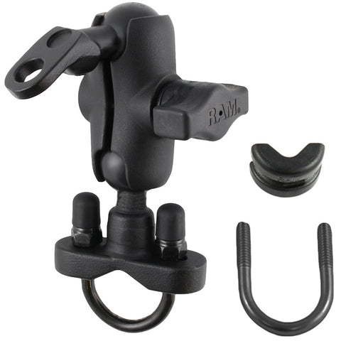 RAM® Handlebar U-Bolt Double Ball Mount with 9mm Hole - Short