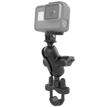 RAM® U-Bolt Double Ball Mount with Action Camera Adapter - Short