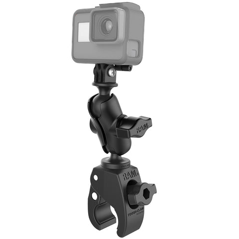 RAM® Tough-Claw™ Clamp Mount with Action Camera Adapter - Aluminum