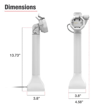 GDS® Uni-Conn™ Powered 14" Locking Pedestal Dock with PoE - Gray