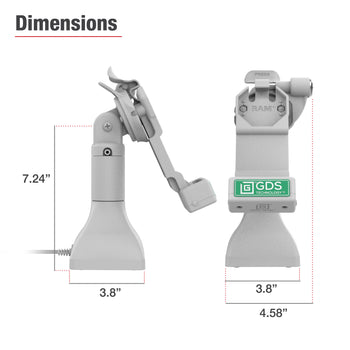 GDS® Uni-Conn™ 7" Locking Pedestal Dock with USB-C - Gray